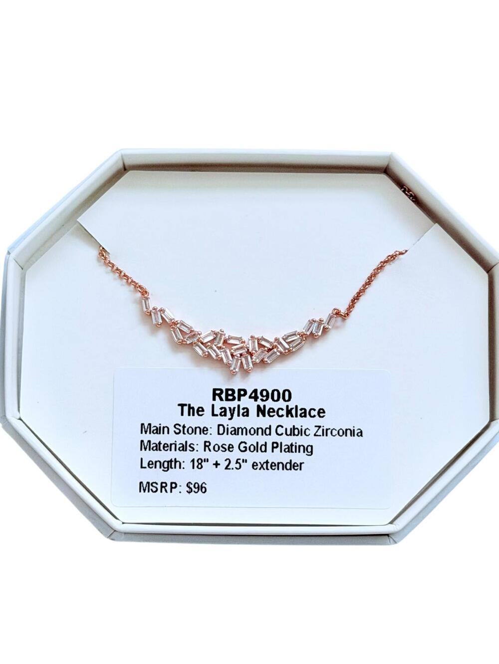 Bomb Party "The Layla Necklace" Clear CZ on Rose Gold RBP4900 RETRO